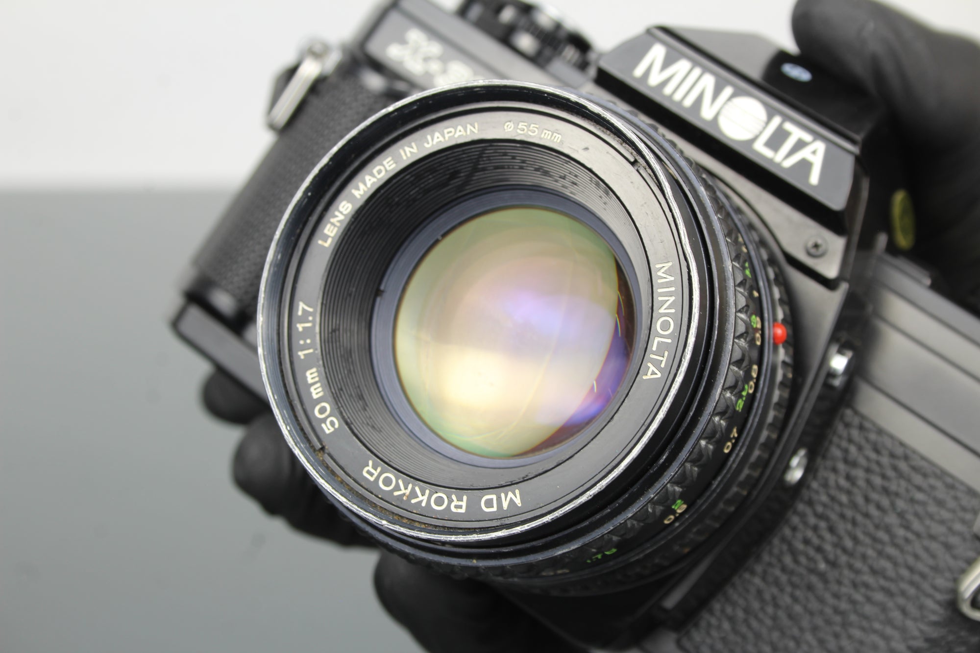 Minolta X-300 + MD Rokkor 50mm 1:1.7 55mm objektiv