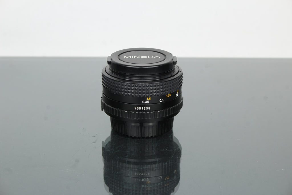 Minolta MD 50mm 1:2 49mm objektiv (MD-fäste)