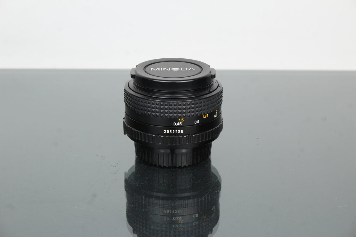 Minolta MD 50mm 1:2 49mm objektiv (MD-fäste)