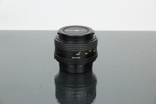 Minolta MD 50mm 1:2 49mm objektiv (MD-fäste)