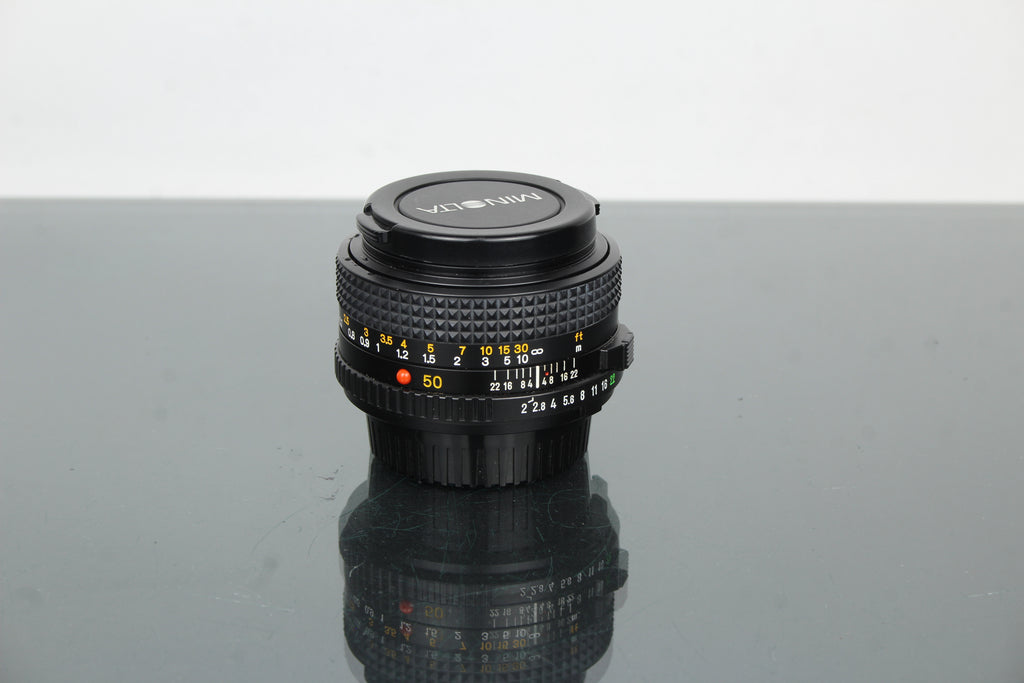 Minolta MD 50mm 1:2 49mm objektiv (MD-fäste)