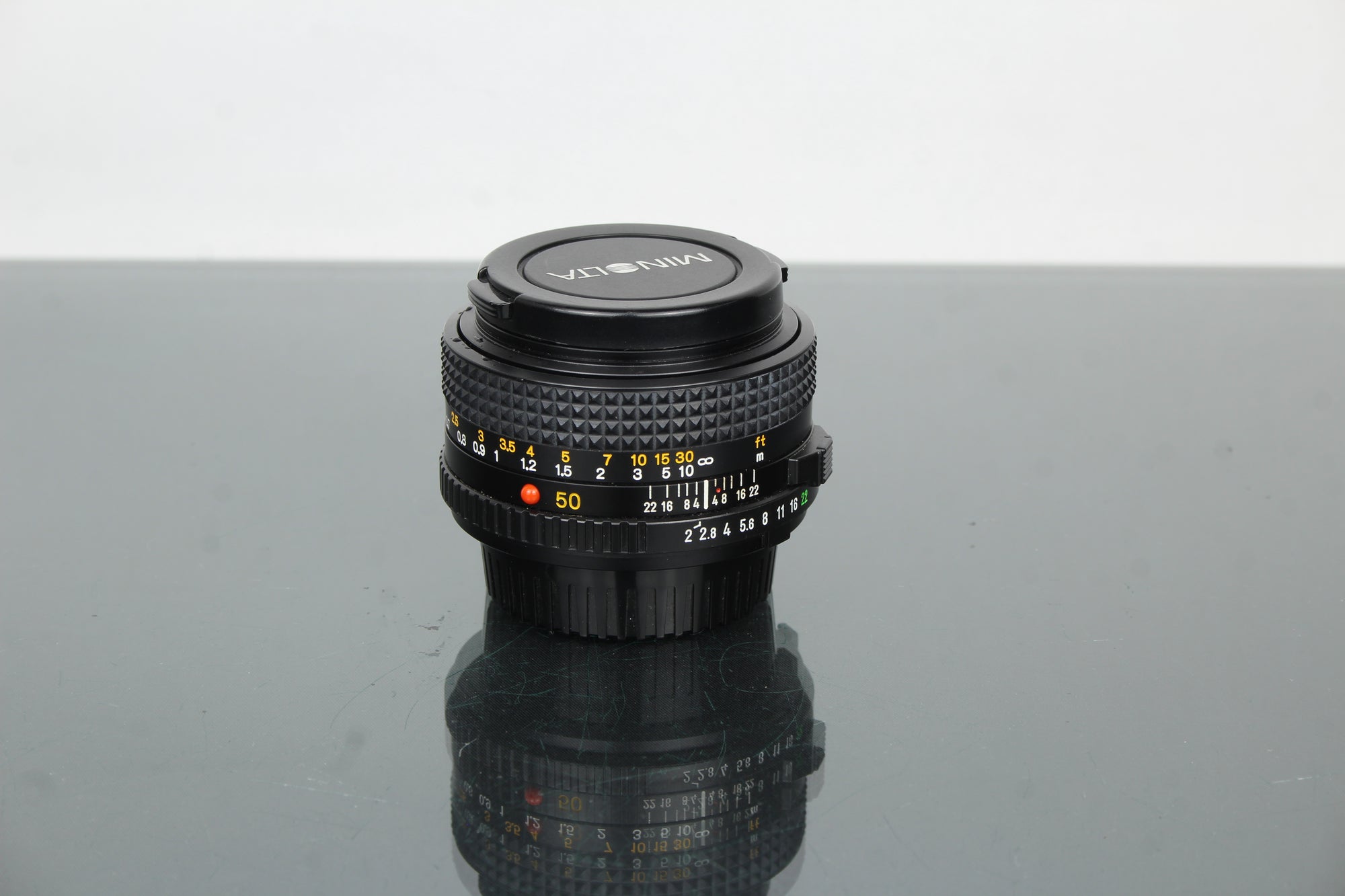 Minolta MD 50mm 1:2 49mm objektiv (MD-fäste)