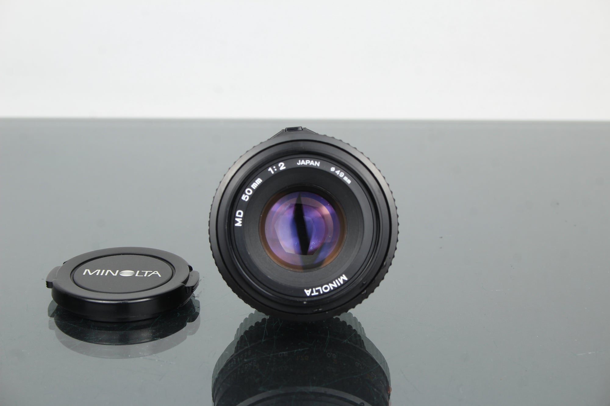 Minolta MD 50mm 1:2 49mm objektiv (MD-fäste)