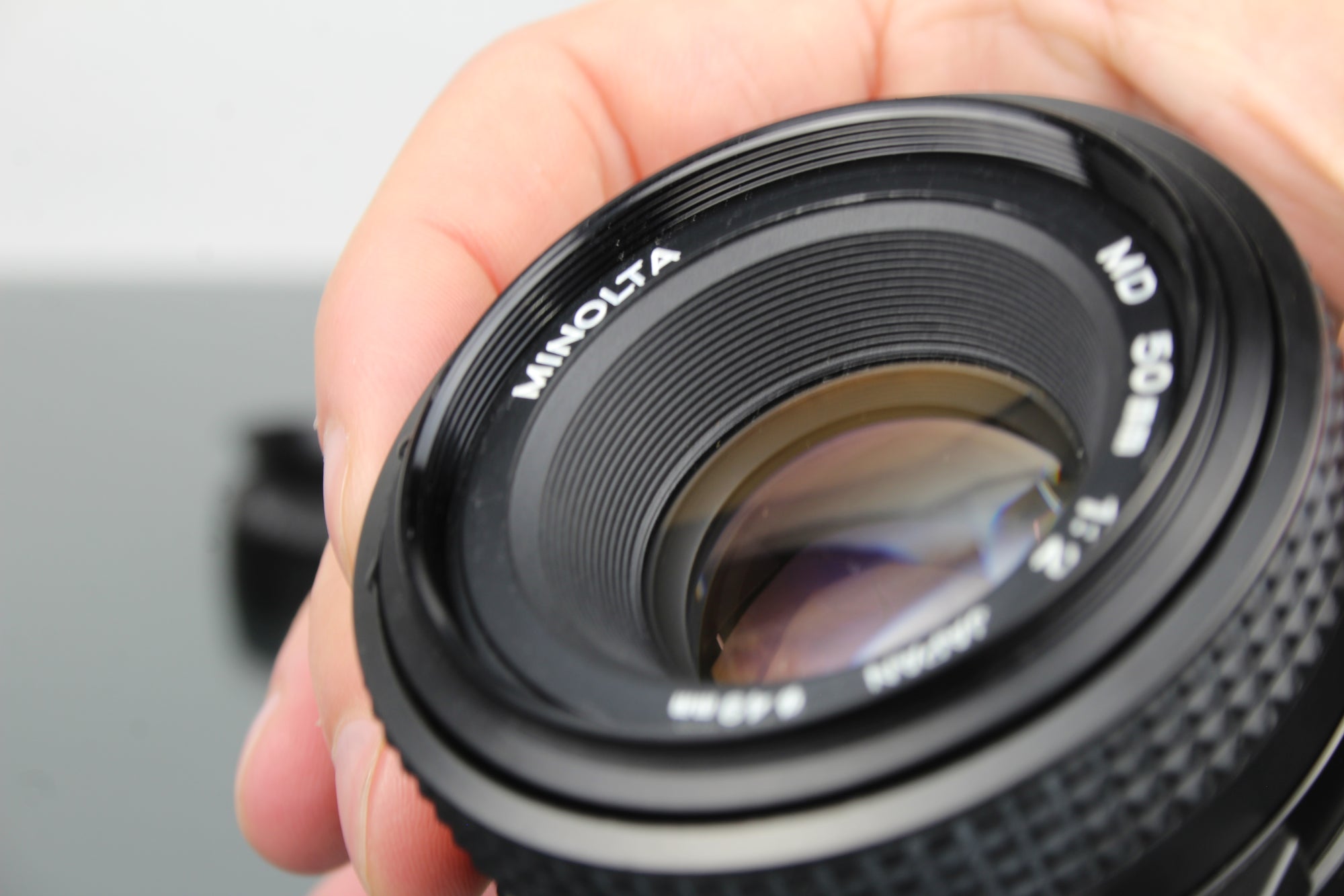Minolta MD 50mm 1:2 49mm objektiv (MD-fäste)