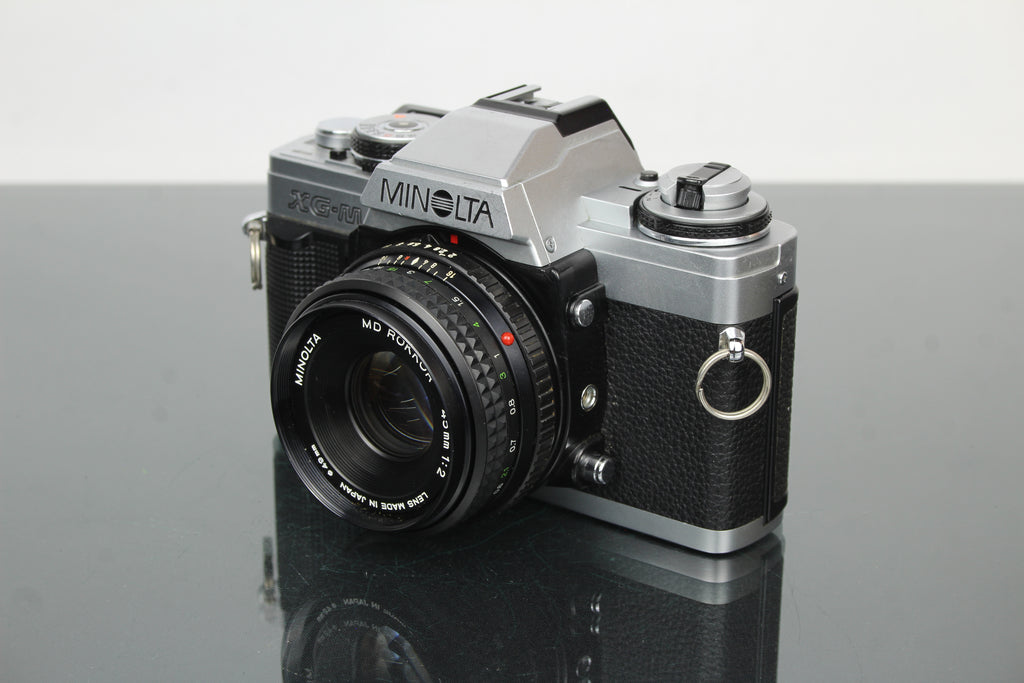 Minolta XG-M + 45mm 1:2 Minolta MD Rokkor-objektiv