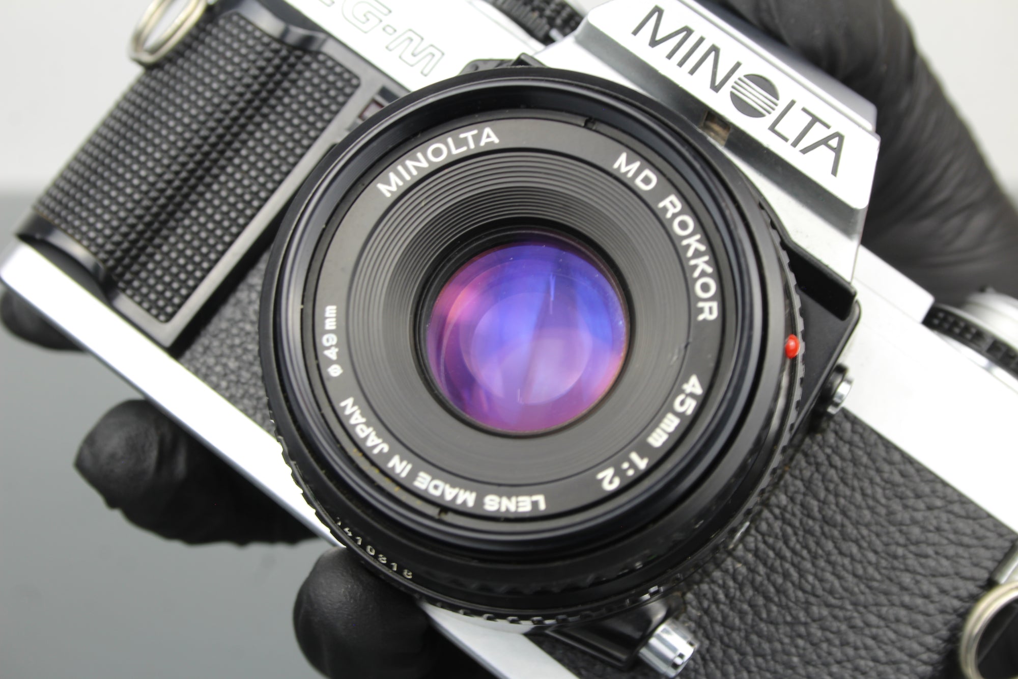 Minolta XG-M + 45mm 1:2 Minolta MD Rokkor-objektiv